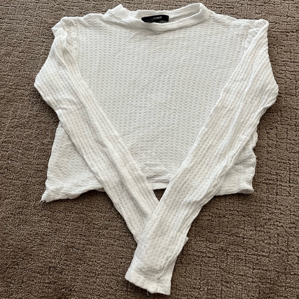 White long sleeve top
